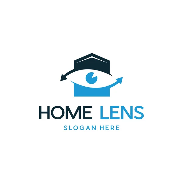 Home Eye Business Diseño Logo — Vector de stock