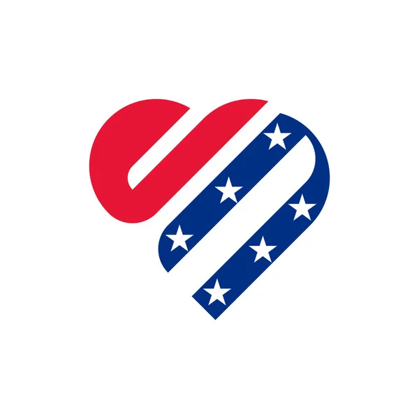 Love Flag Vector Logo Design — 스톡 벡터