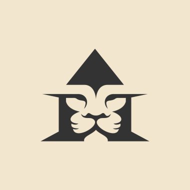 Ev Aslanı Vektör Logosu Tasarımı