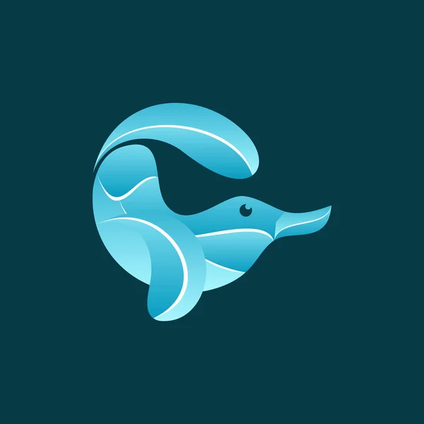 Platypus Animal Vector Logotyp Design — Stock vektor