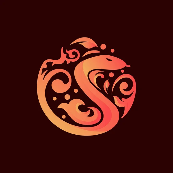 Projeto Logotipo Vetor Ornamento Serpente — Vetor de Stock