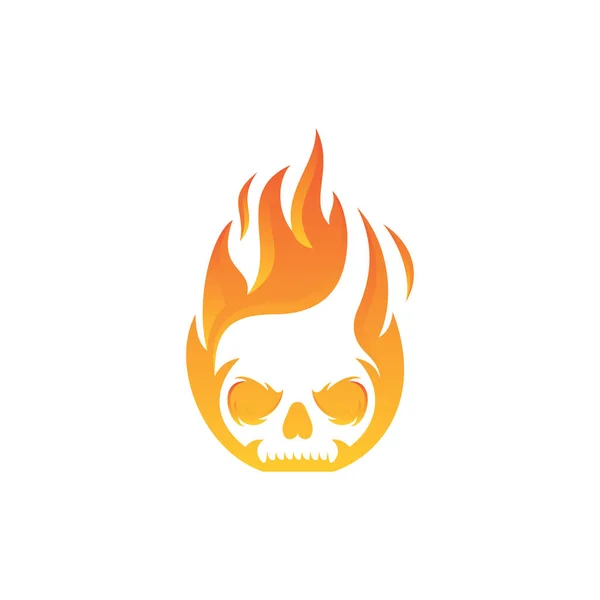 Projekt Logo Wektora Ognia Czaszki — Wektor stockowy