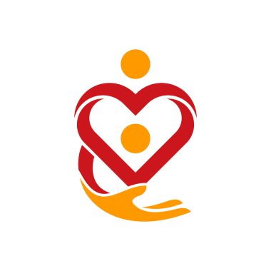 İnsan Aşk Bakımı Vektör Logosu Tasarımı