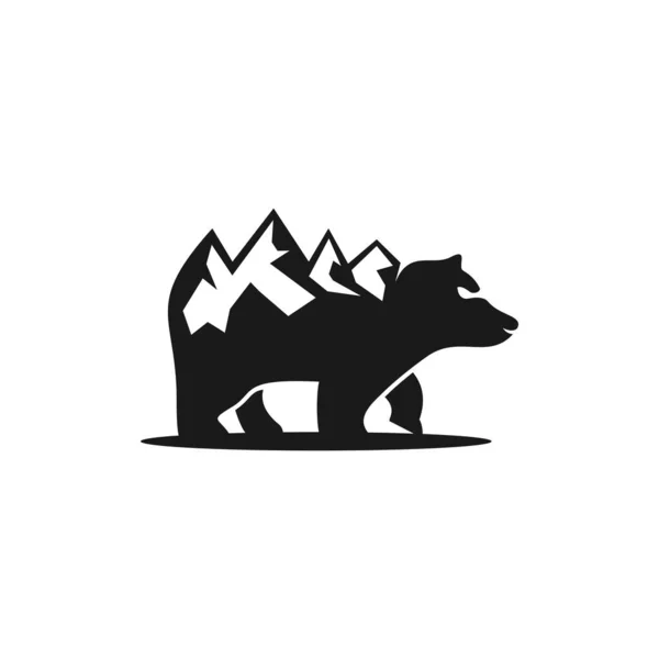 Bear Mountain Vektor Logo Design — Stockvektor