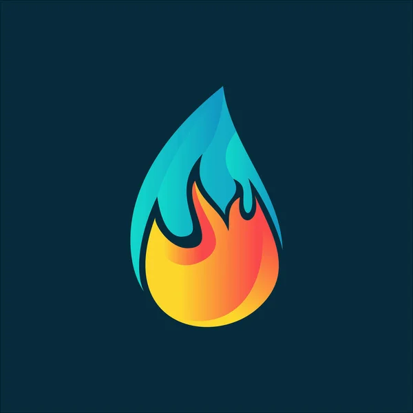 Projekt Logo Wektora Ognia Drop — Wektor stockowy
