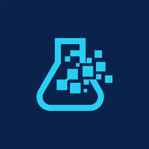 Laboratoriets Pixelöversikt Logotypkonstruktion — Stock vektor