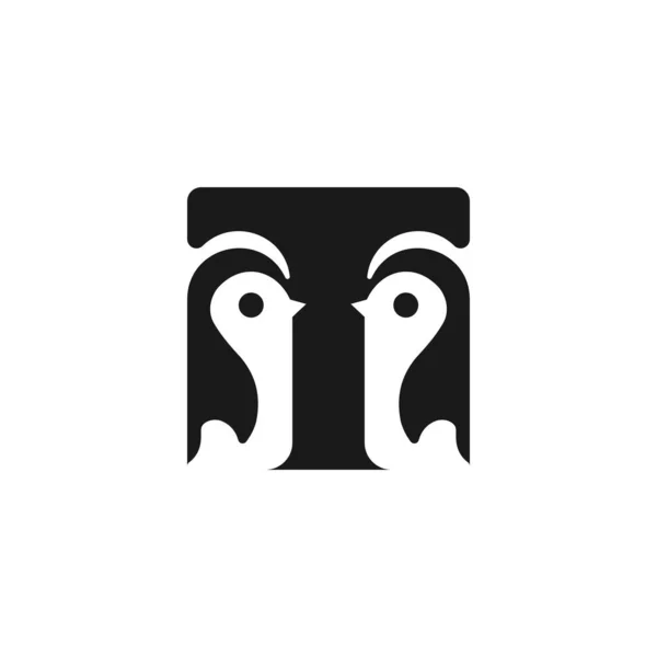 Brev Penguin Creative Logo Design — Stock vektor
