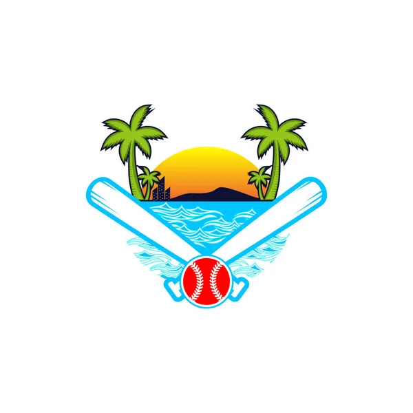 Conception Logo Vectoriel Île Baseball — Image vectorielle