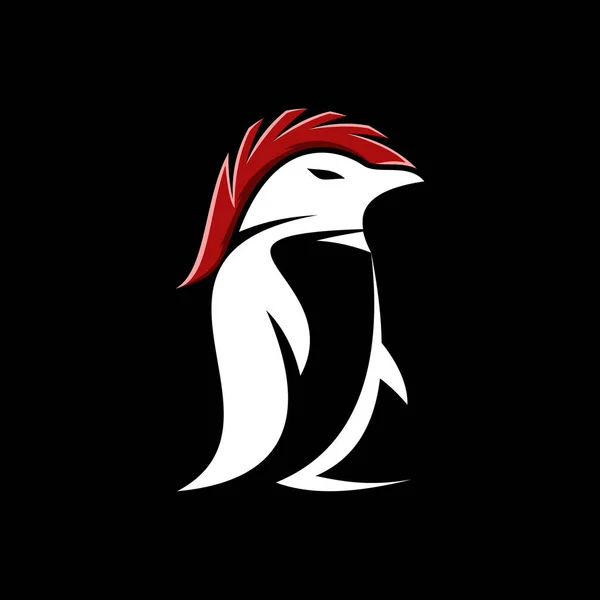 Pinguim Spartan Vector Logo Design — Vetor de Stock