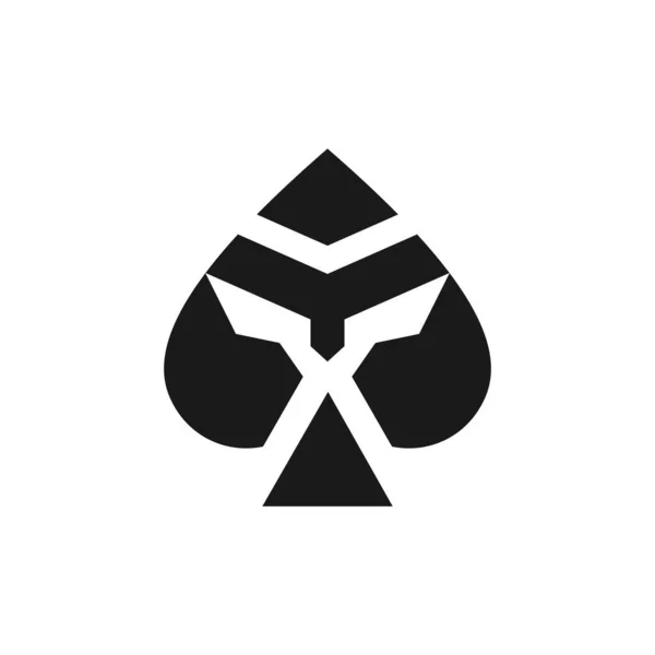 Spartan Spade Game Vector Logo Design — 스톡 벡터