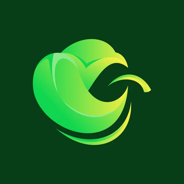 Oiseau Nature Feuille Logo Design — Image vectorielle