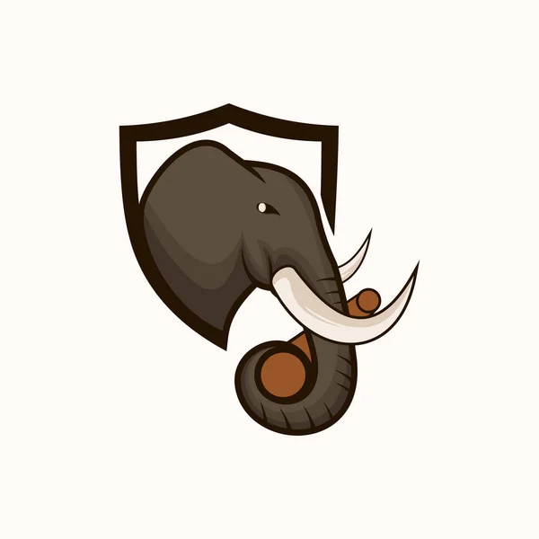 Fil Kalkanı Vektör Logosu Tasarımı — Stok Vektör