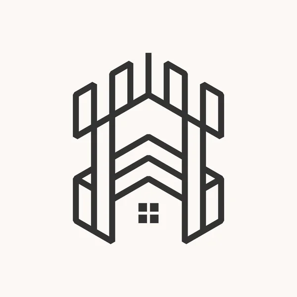 Home Castle Ana Hattı Logo Tasarımı — Stok Vektör