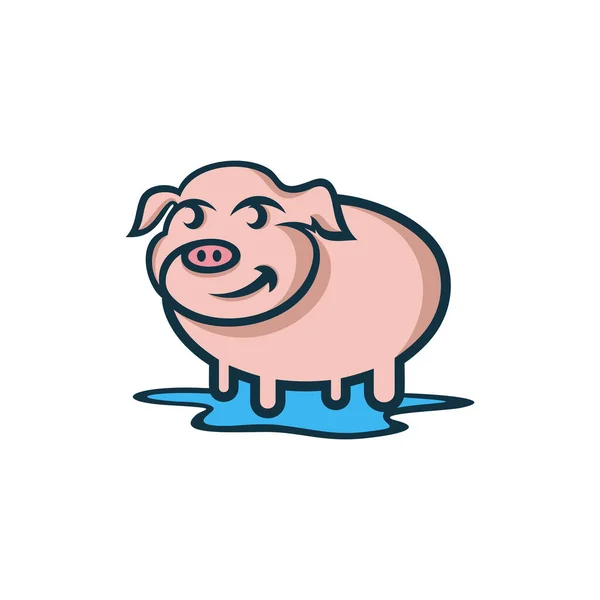 Animal Pig Business Logo Design — Vetor de Stock