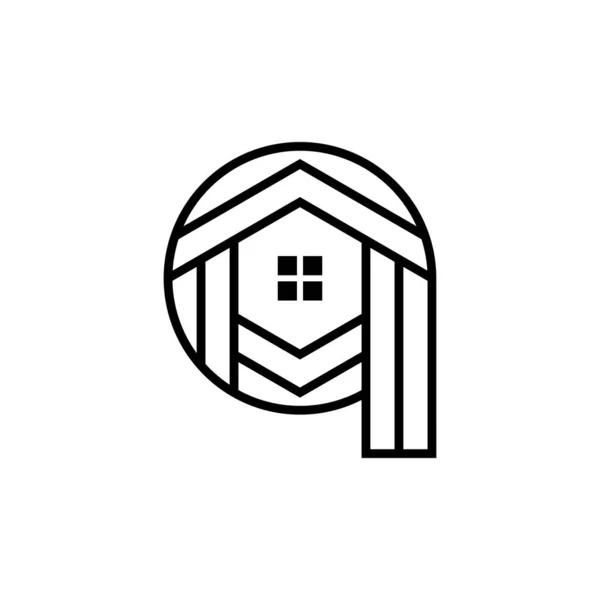 List Home Line Logo Design — Wektor stockowy