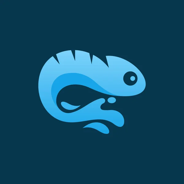 Desain Logo Bisnis Chameleon Splash - Stok Vektor
