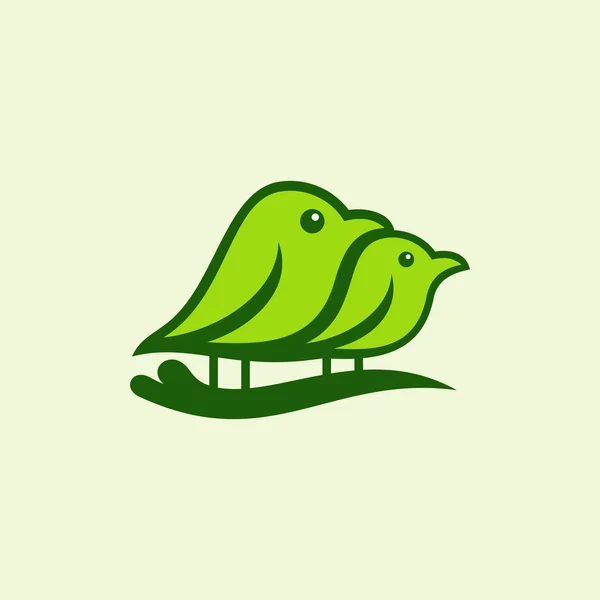 Zwei Vogel Niedliche Business Logo Design — Stockvektor