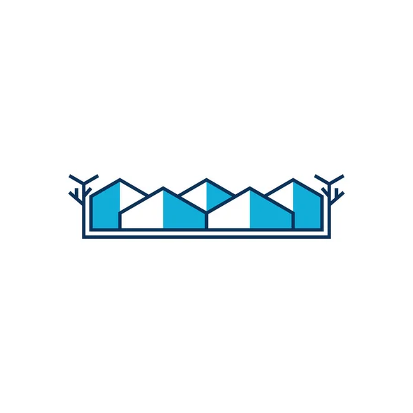 Komplex Bostadsidé Logotyp Design — Stock vektor