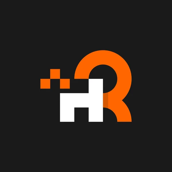 Letra Pixel Diseño Logo Negocios — Vector de stock