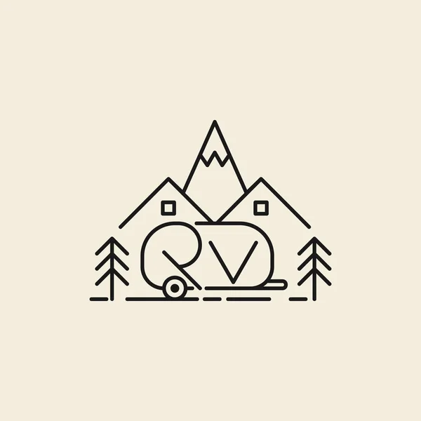 Buchstabe Outdoor Logo Design — Stockvektor