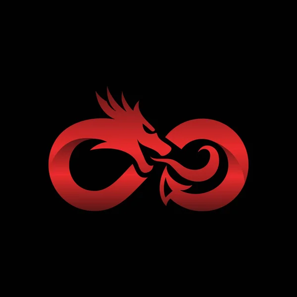 Ejderha Sonsuz Vektör Logo Tasarımı