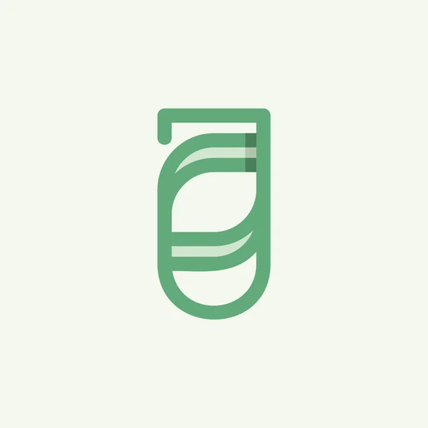 Harf Yaprak Logosu Tasarımı — Stok Vektör