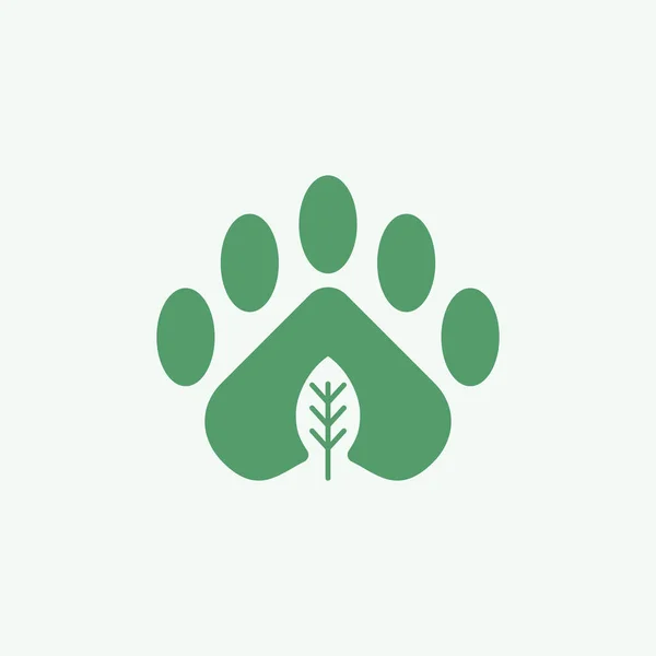 Paw Nature Leaf Business Logo Design — Image vectorielle