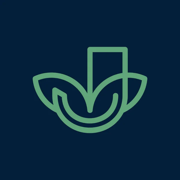 Літера Leaf Мінімалістичний Дизайн Логотипу — стоковий вектор