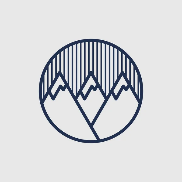 Mountain Triple Outline Logó Tervezés — Stock Vector