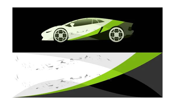 Wrap Car Design Vector Thema Sjabloon — Stockvector