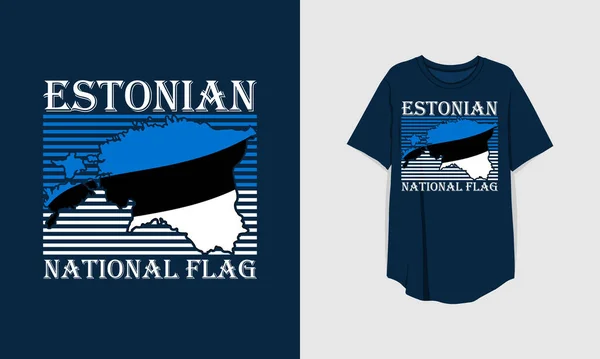 エストニアTシャツストライプ Trendy Design — ストックベクタ