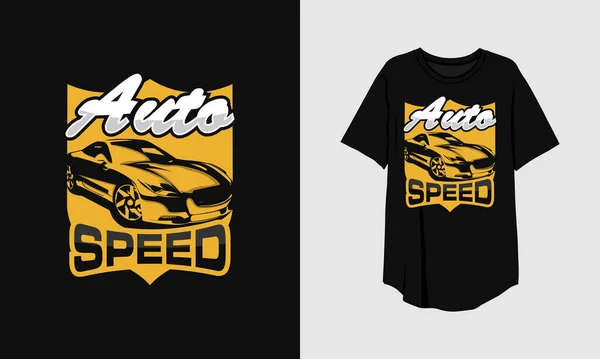 自動車スポーツTシャツデザイン — ストックベクタ