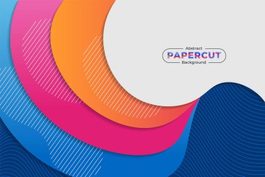 Soyut Dinamik Üstüste bindirilmiş Kağıt Kesiği Biçimli Renkli Arkaplan Dalgalı Çizgiler Dokusu