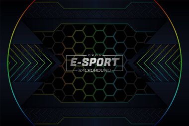 Modern Gerçekçi Metalik E-Spor Stili Karanlıkta Parlak Arkaplan
