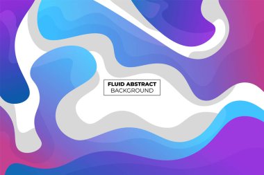 Dynamic Fluid Shape Gradient Abstract Background Blue, Pink and Purple with Shadow clipart