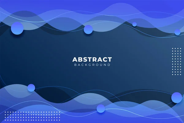 Abstract Dynamic Overlapped Fluid Shape Gradient Blue Background Wavy Lines — Stock Vector