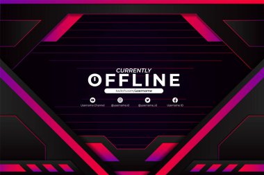 Fütürist Modern Oyun Akımı ve Sosyal Medya Sancağı Şu anda Çevrimdışı Pembe ve Mor Arkaplan