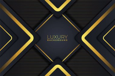 Lüks Modern Geometrik Altın ve Çizgili Karanlık Arkaplan