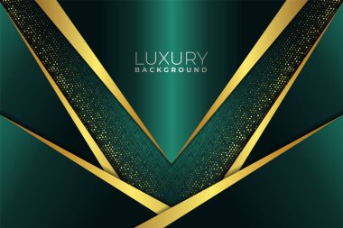 Modern Geometrik Yeşil ve Altın Lüks Özgeçmiş