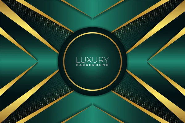 Moderne Luxus Grün Und Gold Geometrisch Glänzend Abstrakten Hintergrund — Stockvektor