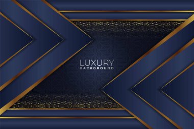 Altın Çizgi Arkaplanı olan Modern Lüks Soyut Geometrik Donanma