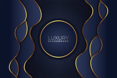 Altın Çizgili Özgeçmişli Modern Lüks Soyut Dinamik Dalga Donanması