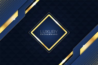 Modern Zarif Lüks Geometrik Donanma Arkaplanlı Parlak Altın