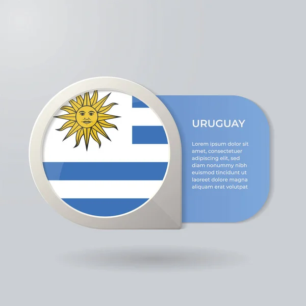 Map Pointer Flag Nation Uruguay Description Text — ストックベクタ