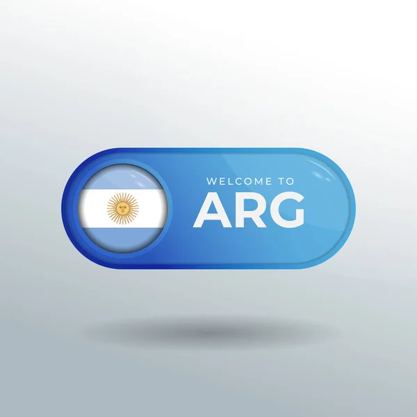 Label Location Pointer Flag Nation Argentina Glossy Reflection — Stock Vector