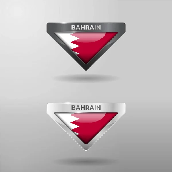 Label Tag Location Pointer Flag Nation Bahrain Glossy Reflection Effect — Stock Vector