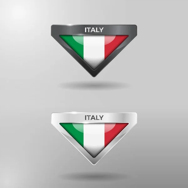 Etiqueta Tag Location Pointer Flag Nación Italia Con Efecto Reflexión — Archivo Imágenes Vectoriales