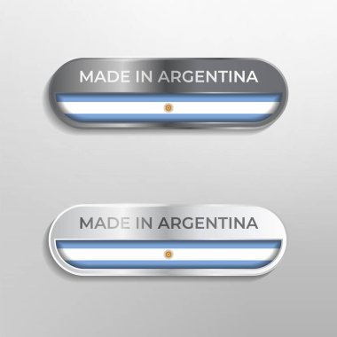 Arjantin Etiketi, Sembol veya Logo Lüks Parlak Gri ve Beyaz 3 boyutlu Görüntü