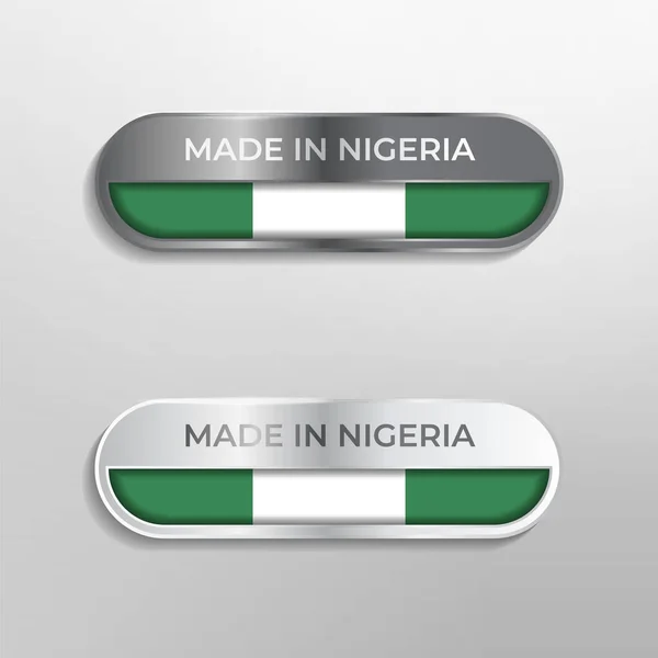 Made Nigeria Label Symbol Logo Luxury Glossy Grey White Illustration — Stock Vector