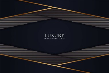 Modern Zarif Çapraz Üst üste Donanma Altın Lüks Karanlık Arkaplan